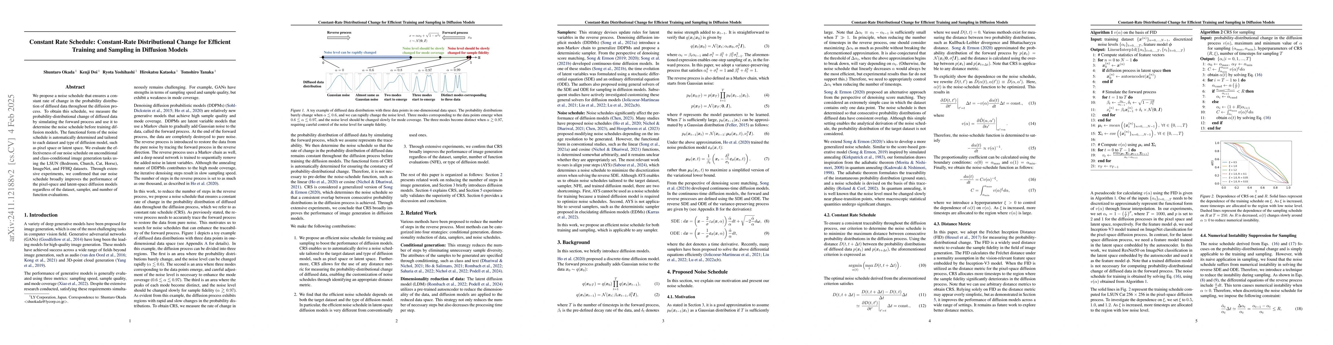 Thumbnail for Constant Rate Schedule: Constant-Rate Distributional Change for
  Efficient Training and Sampling in Diffusion Models