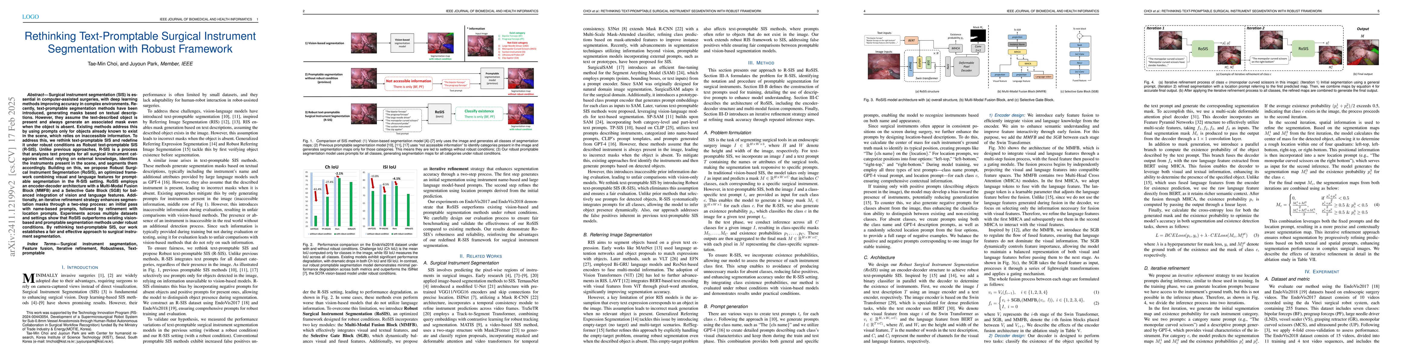 Thumbnail for RoSIS: Robust Framework for Text-Promptable Surgical Instrument
  Segmentation Using Vision-Language Fusion