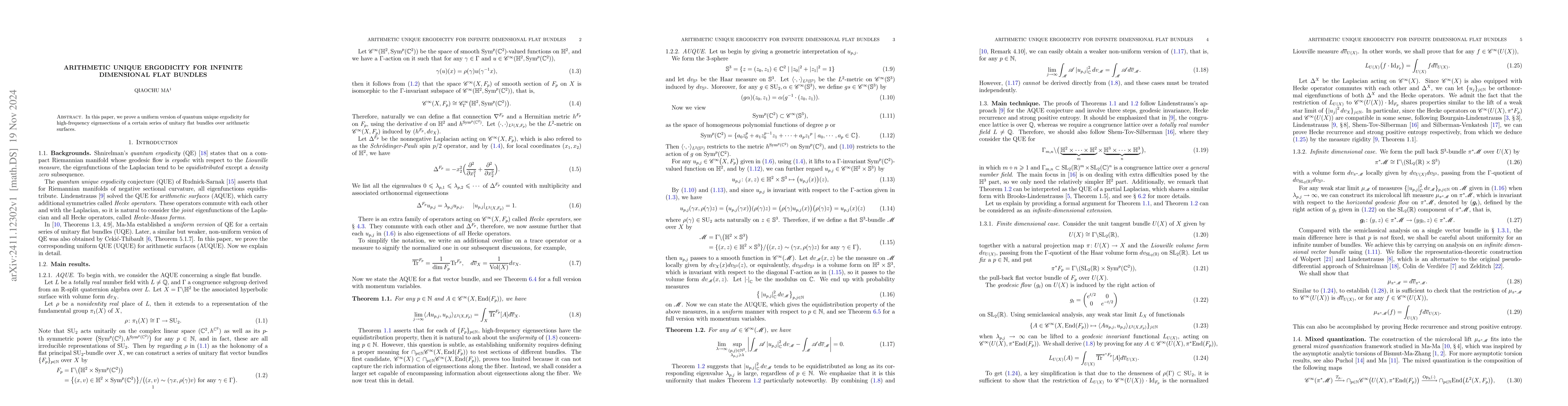 Thumbnail for Arithmetic unique ergodicity for infinite dimensional flat bundles