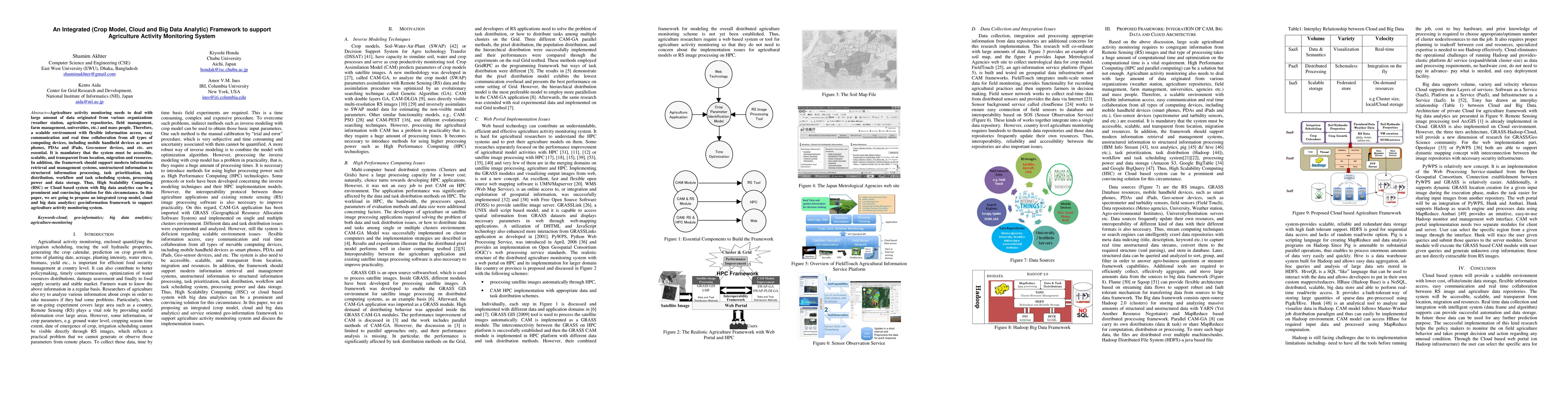 Thumbnail for An Integrated (Crop Model, Cloud and Big Data Analytic) Framework to
  support Agriculture Activity Monitoring System