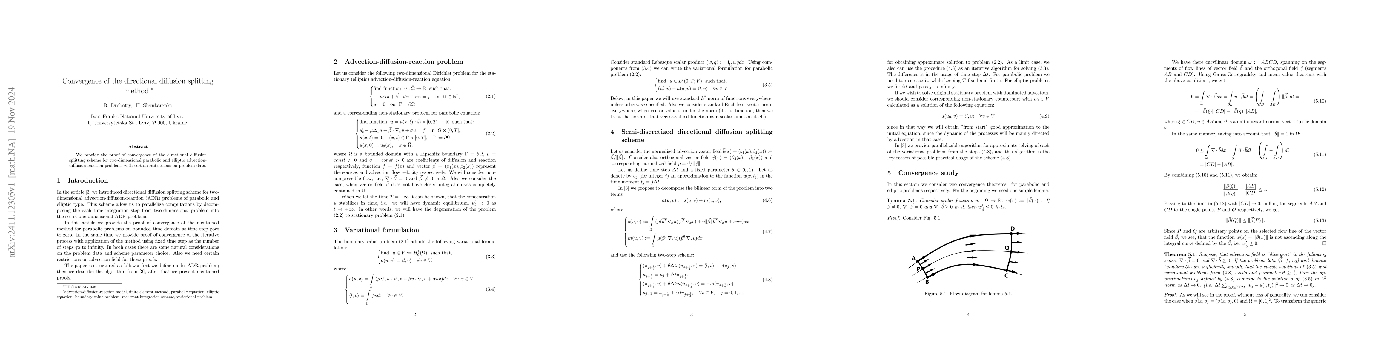 Thumbnail for Convergence of the directional diffusion splitting method