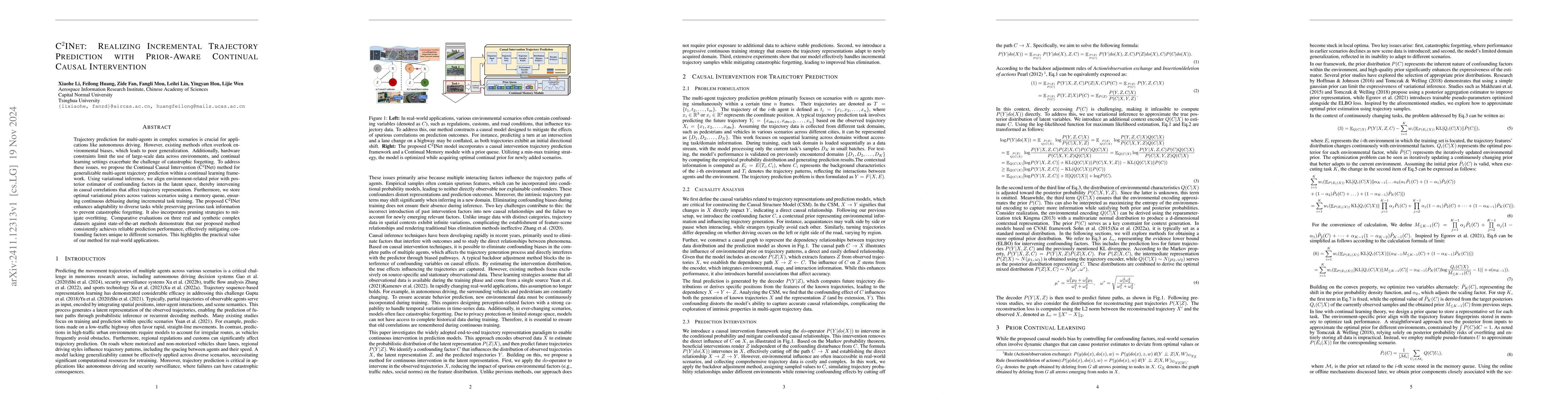 Thumbnail for C$^{2}$INet: Realizing Incremental Trajectory Prediction with
  Prior-Aware Continual Causal Intervention