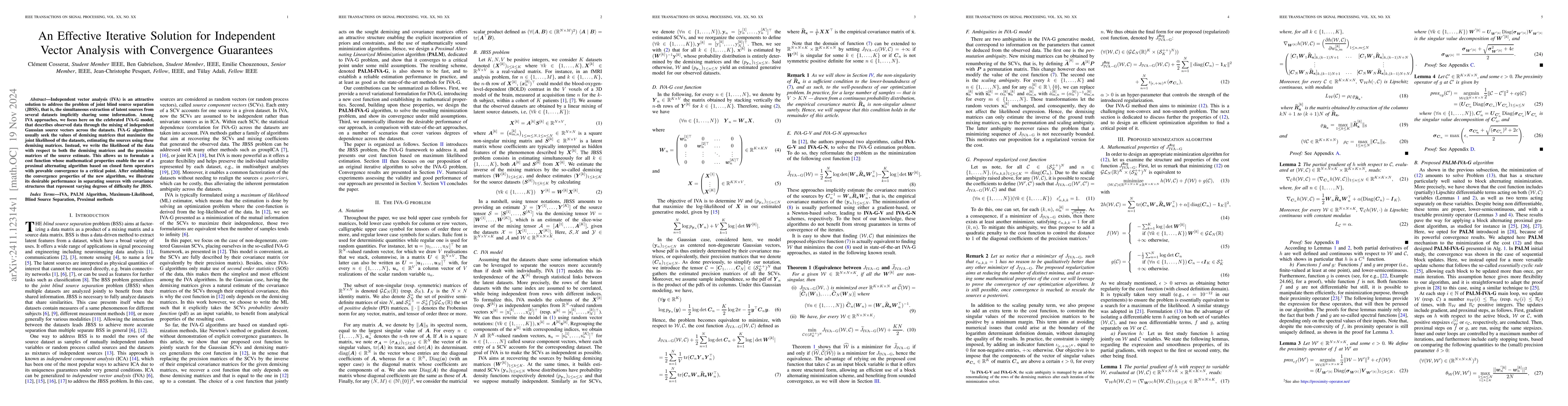 Thumbnail for An Effective Iterative Solution for Independent Vector Analysis with
  Convergence Guarantees