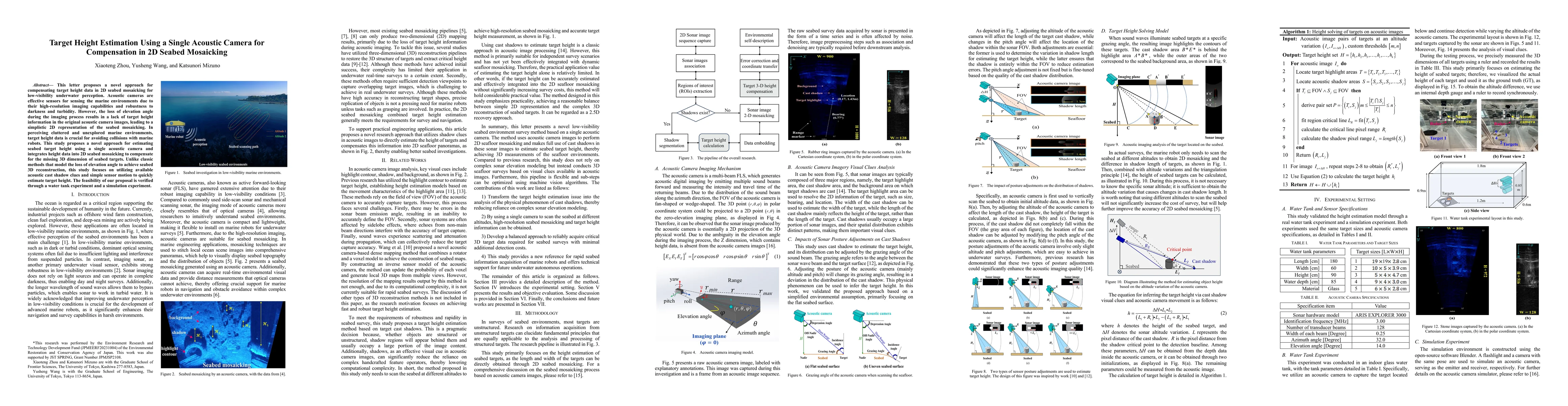 Thumbnail for Target Height Estimation Using a Single Acoustic Camera for Compensation
  in 2D Seabed Mosaicking