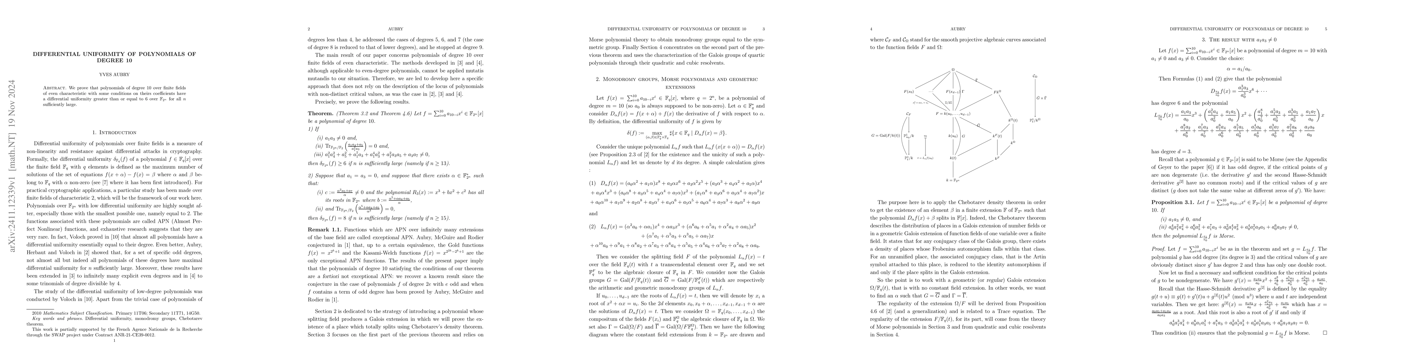 Thumbnail for Differential uniformity of polynomials of degree 10