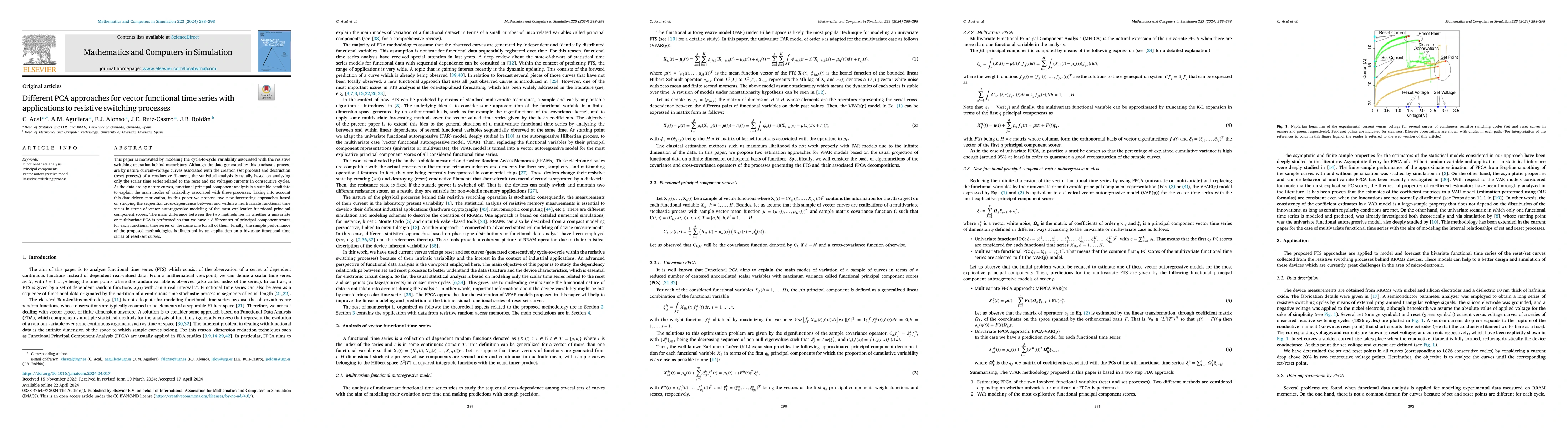 Thumbnail for Different PCA approaches for vector functional time series with
  applications to resistive switching processes
