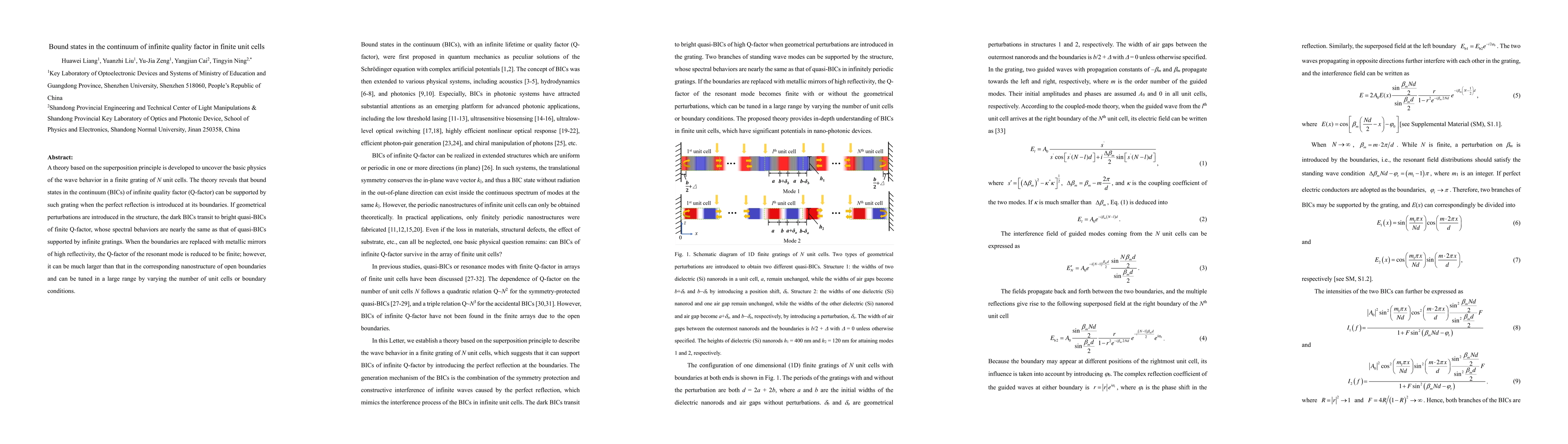 Thumbnail for Bound states in the continuum of infinite quality factor in finite unit
  cells