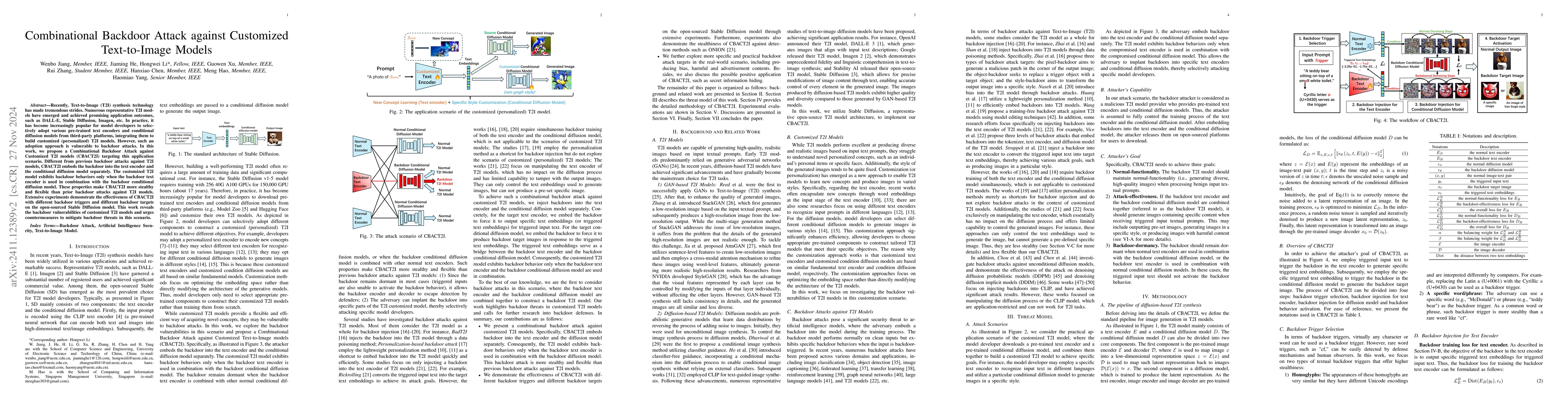Thumbnail for Combinational Backdoor Attack against Customized Text-to-Image Models