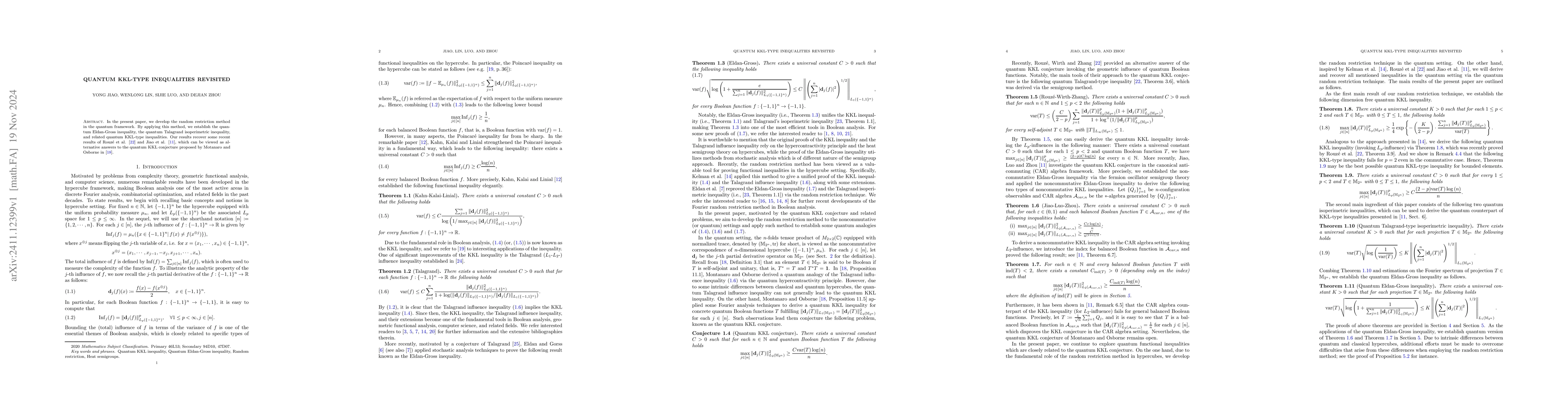 Thumbnail for Quantum KKL-type Inequalities Revisited