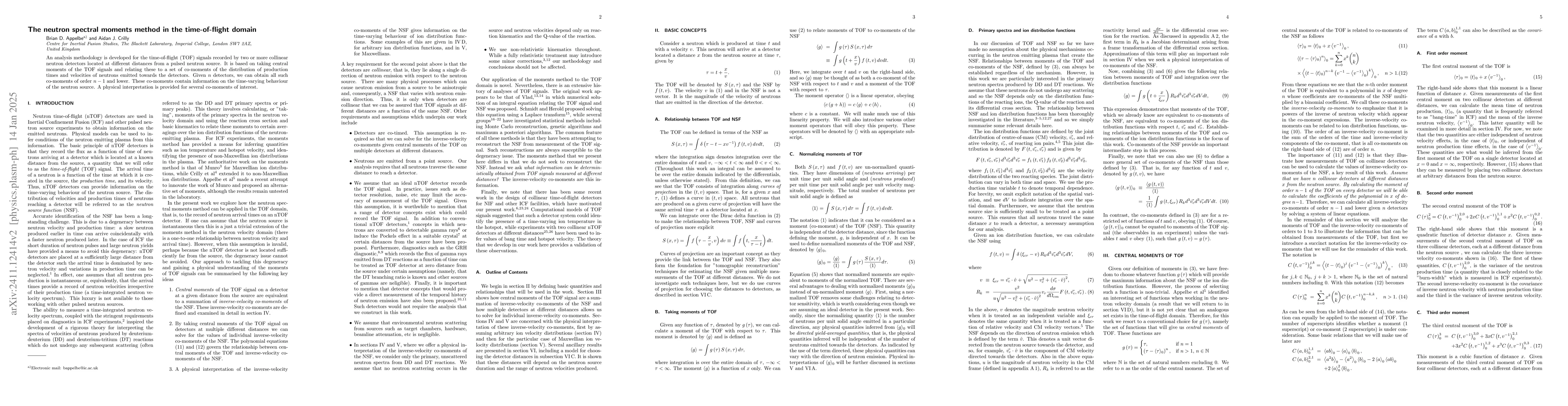 Thumbnail for The neutron spectral moments method in the time-of-flight domain