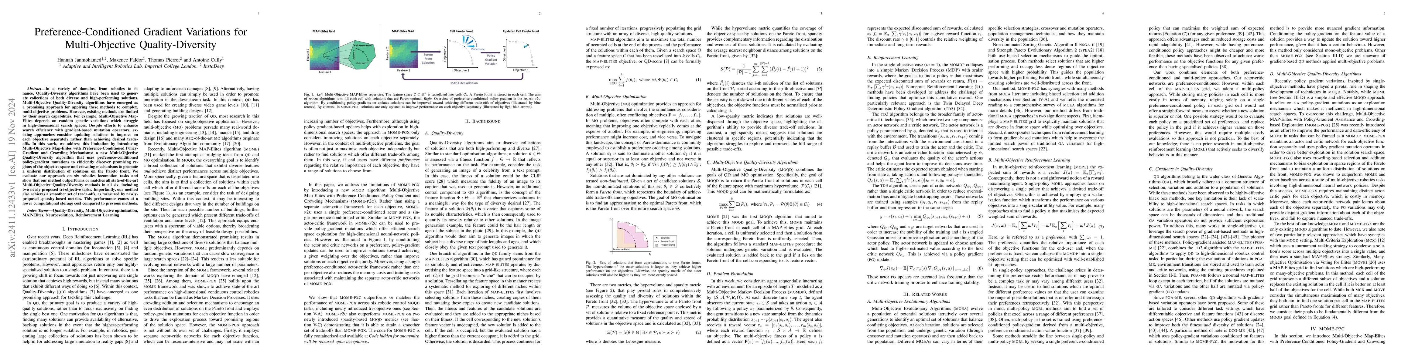 Thumbnail for Preference-Conditioned Gradient Variations for Multi-Objective
  Quality-Diversity