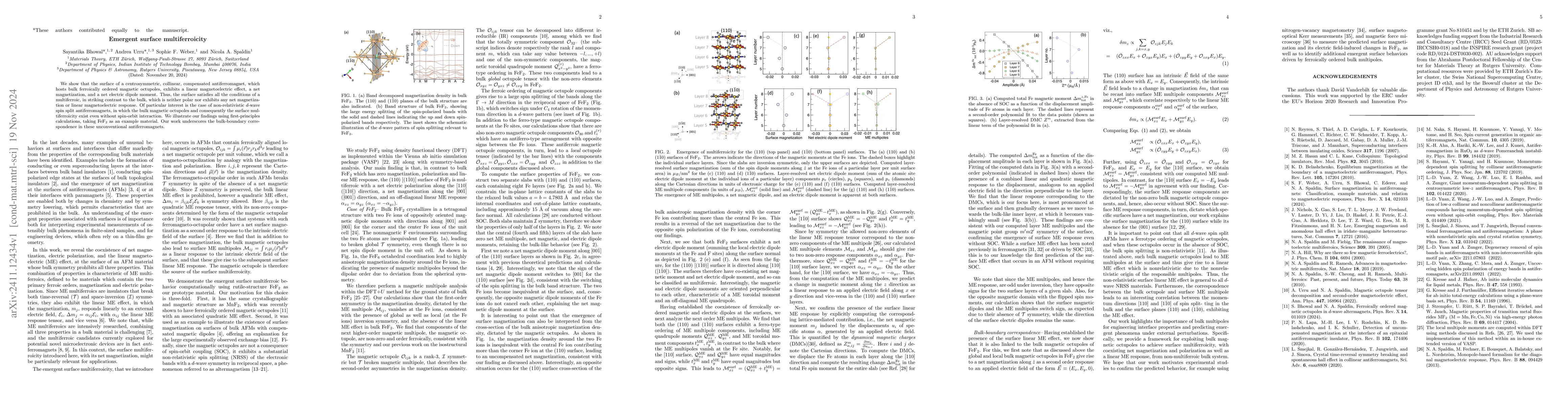 Thumbnail for Emergent surface multiferroicity