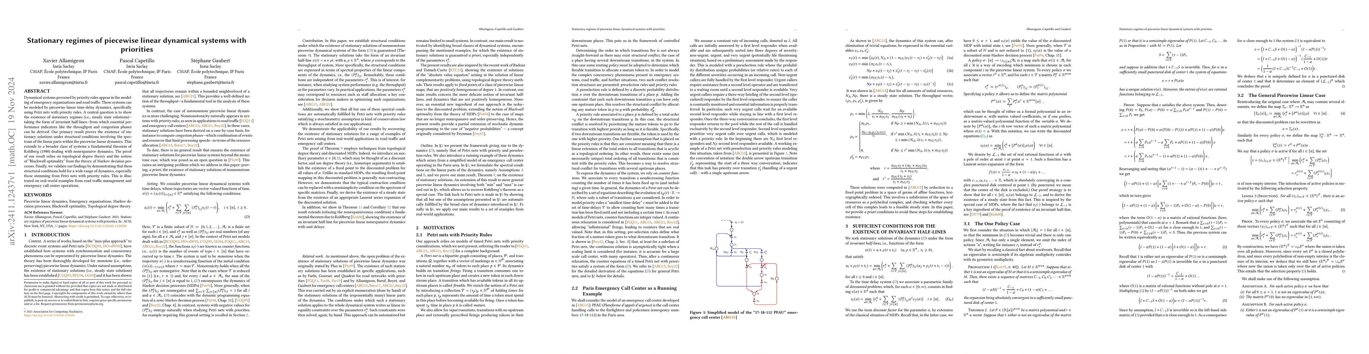 Thumbnail for Stationary regimes of piecewise linear dynamical systems with priorities