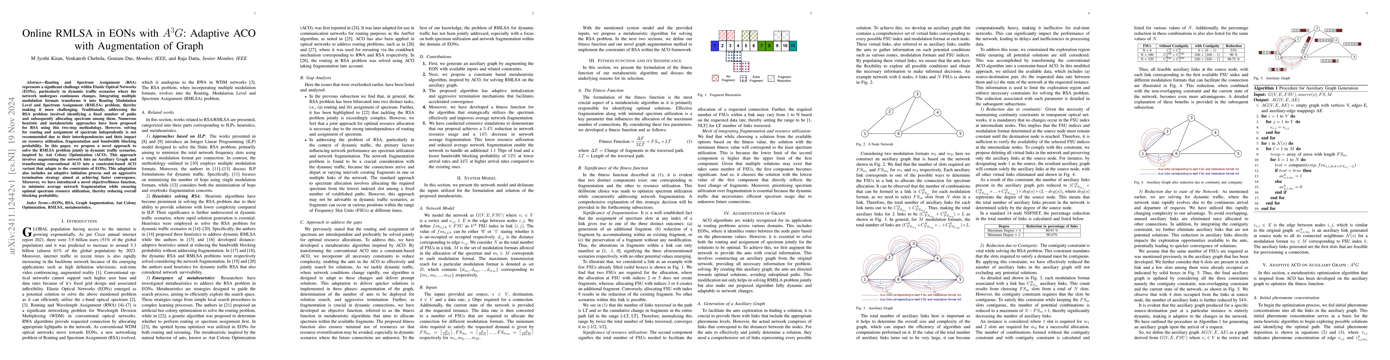 Thumbnail for Online RMLSA in EONs with $A^3G$: Adaptive ACO with Augmentation of
  Graph