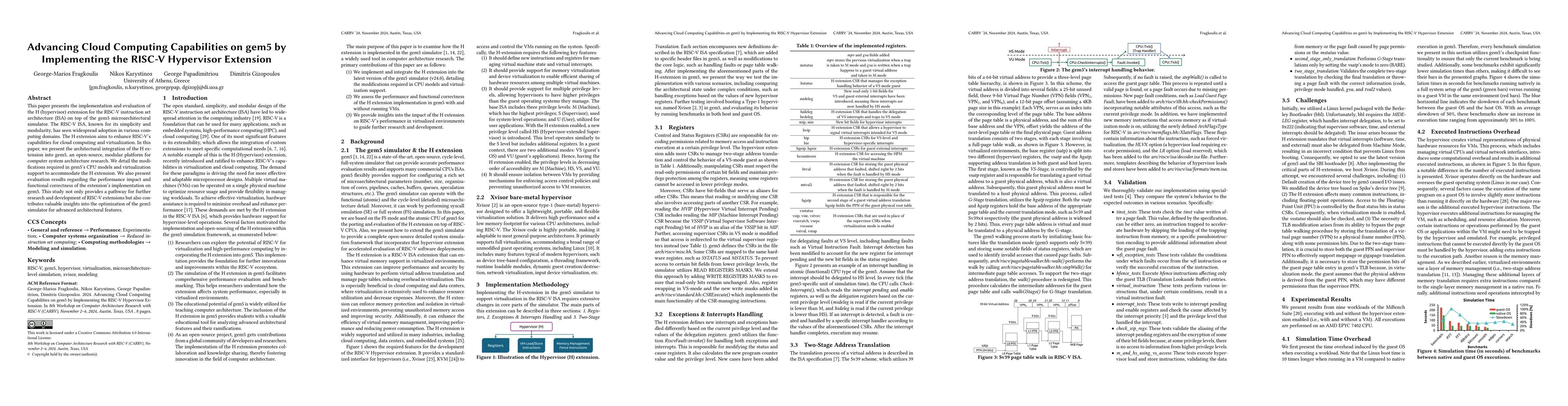 Thumbnail for Advancing Cloud Computing Capabilities on gem5 by Implementing the
  RISC-V Hypervisor Extension