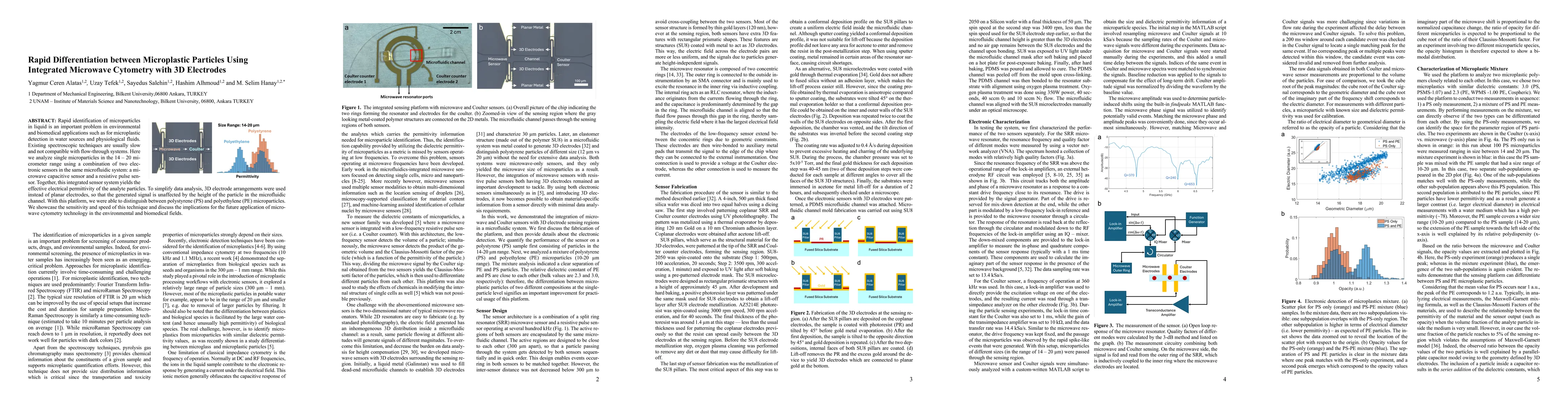Thumbnail for Rapid Differentiation between Microplastic Particles Using Integrated
  Microwave Cytometry with 3D Electrodes