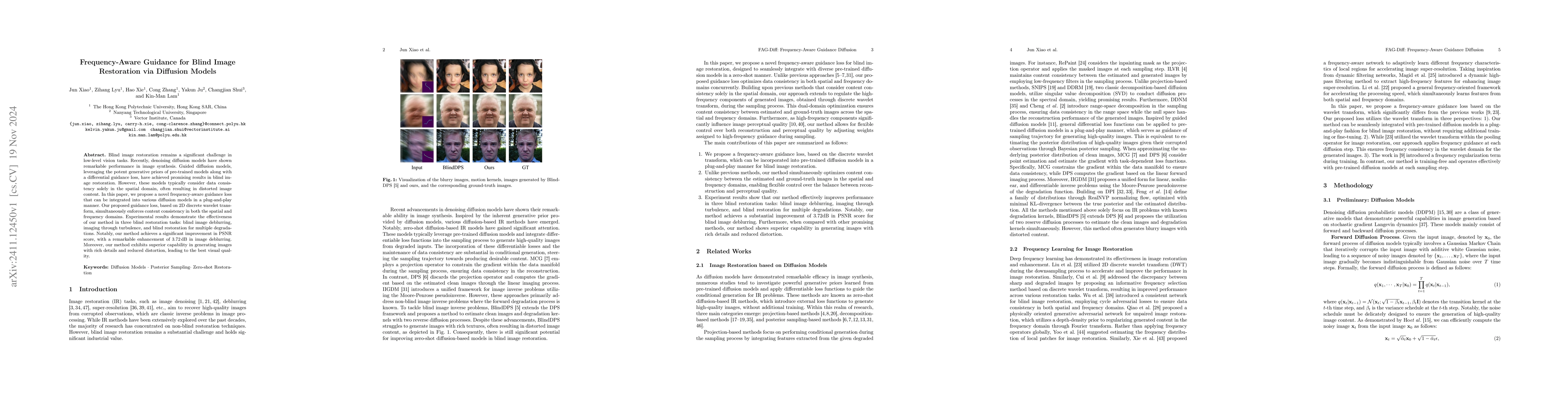 Thumbnail for Frequency-Aware Guidance for Blind Image Restoration via Diffusion
  Models