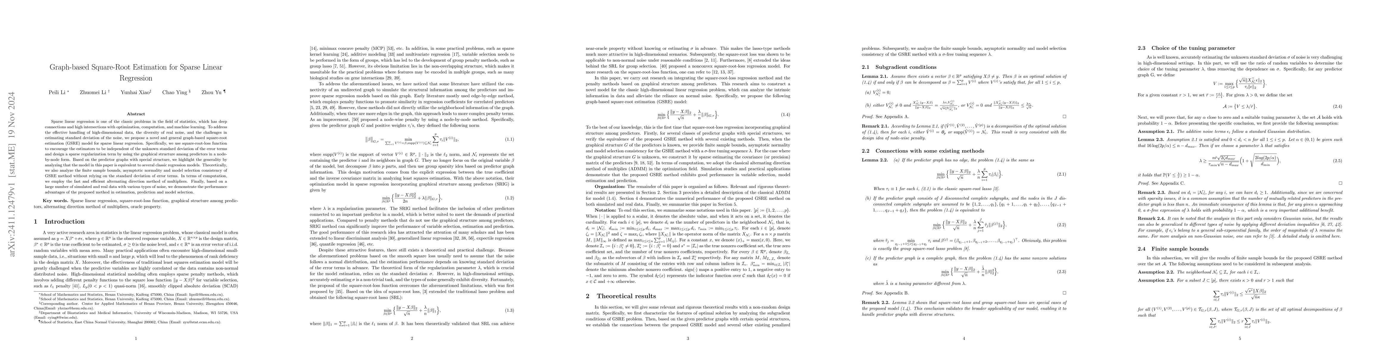 Thumbnail for Graph-based Square-Root Estimation for Sparse Linear Regression