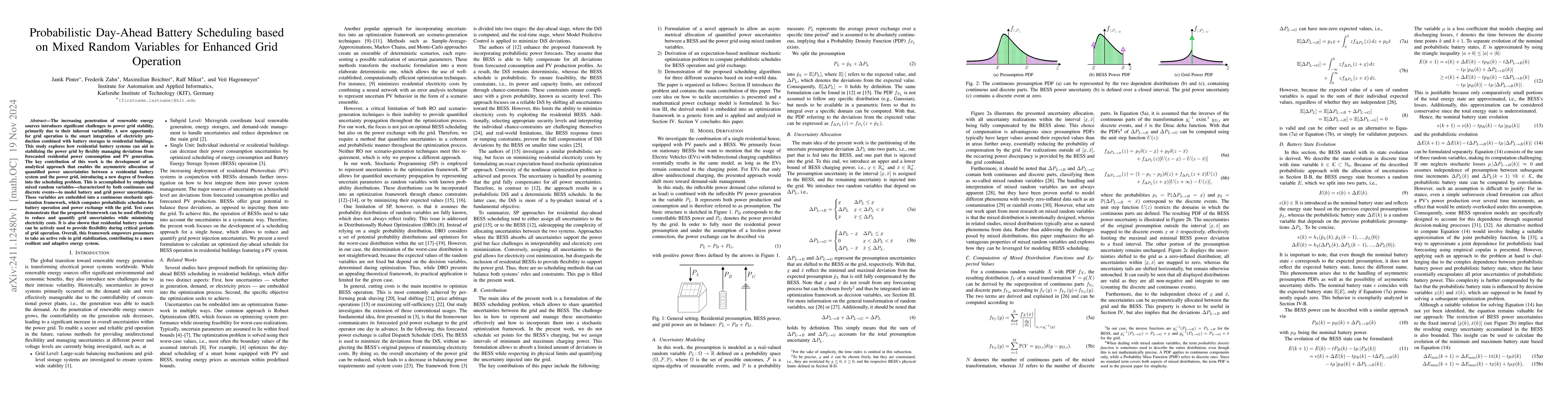 Thumbnail for Probabilistic Day-Ahead Battery Scheduling based on Mixed Random
  Variables for Enhanced Grid Operation