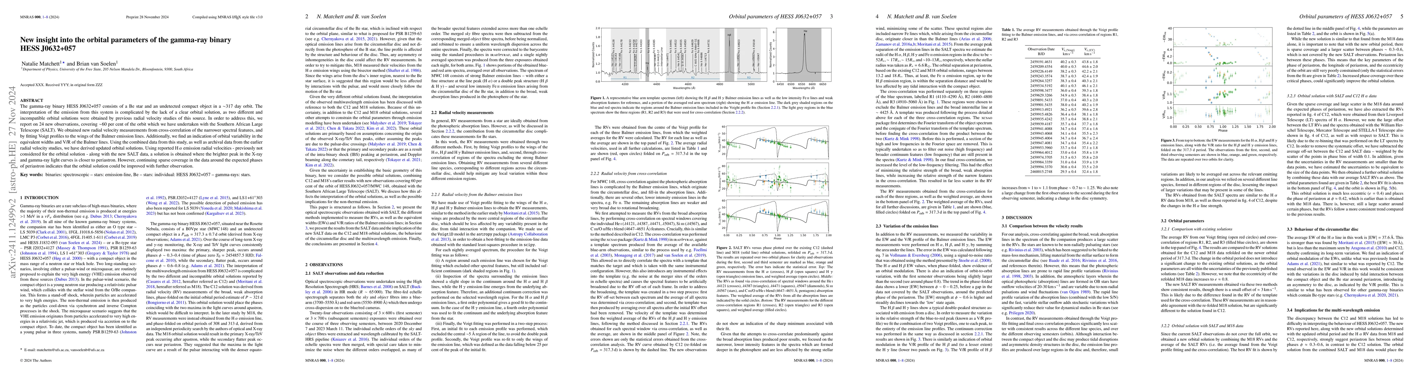 Thumbnail for New insight into the orbital parameters of the gamma-ray binary HESS
  J0632+057