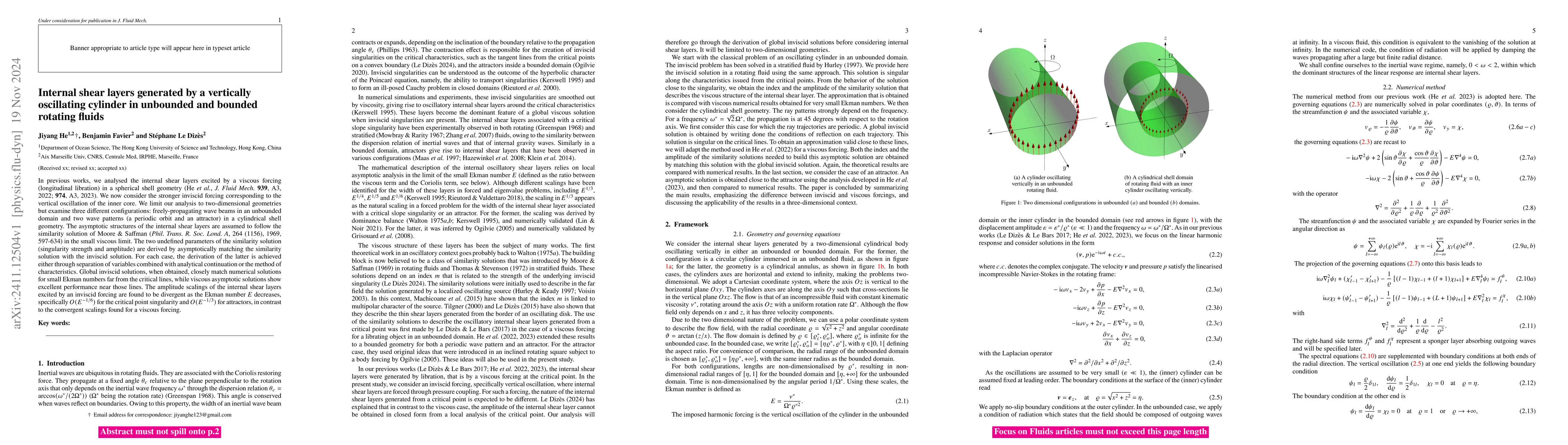 Thumbnail for Internal shear layers generated by a vertically oscillating cylinder in
  unbounded and bounded rotating fluids