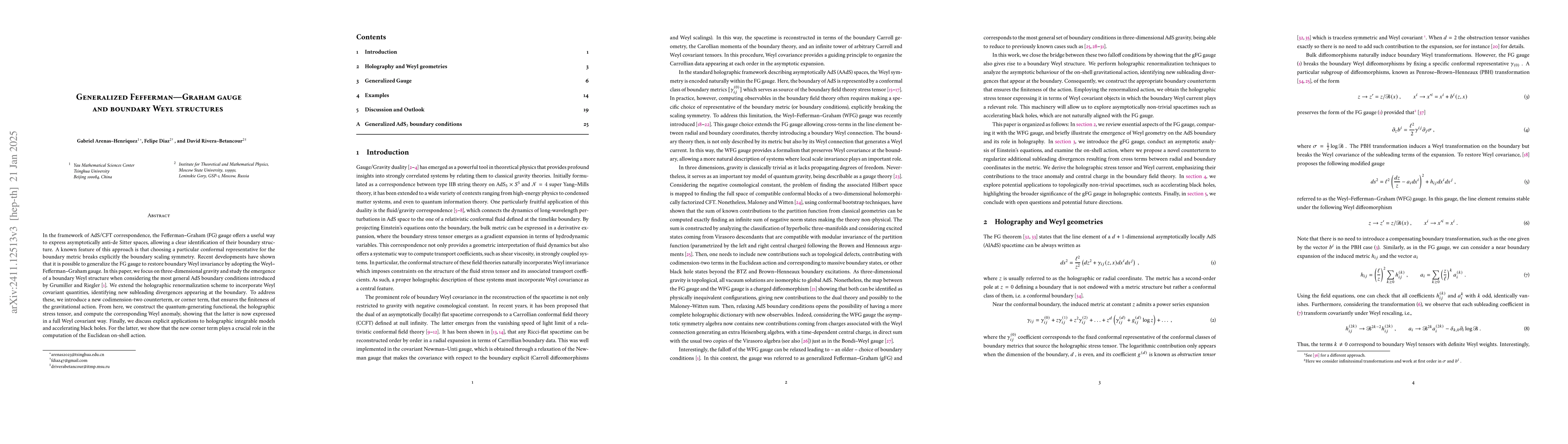 Thumbnail for Generalized Fefferman-Graham gauge and boundary Weyl structures