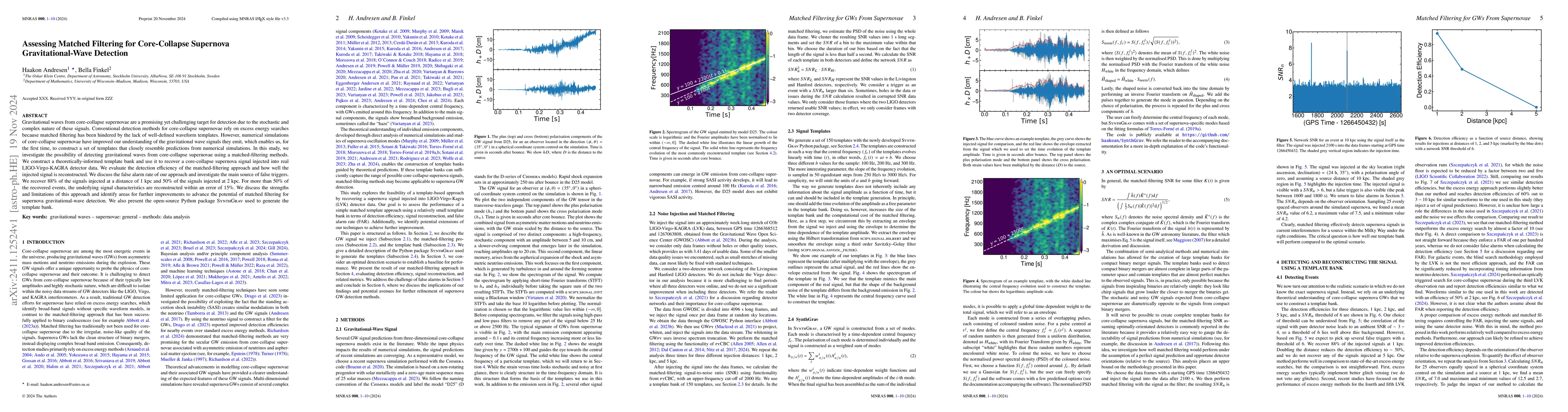 Thumbnail for Assessing Matched Filtering for Core-Collapse Supernova
  Gravitational-Wave Detection