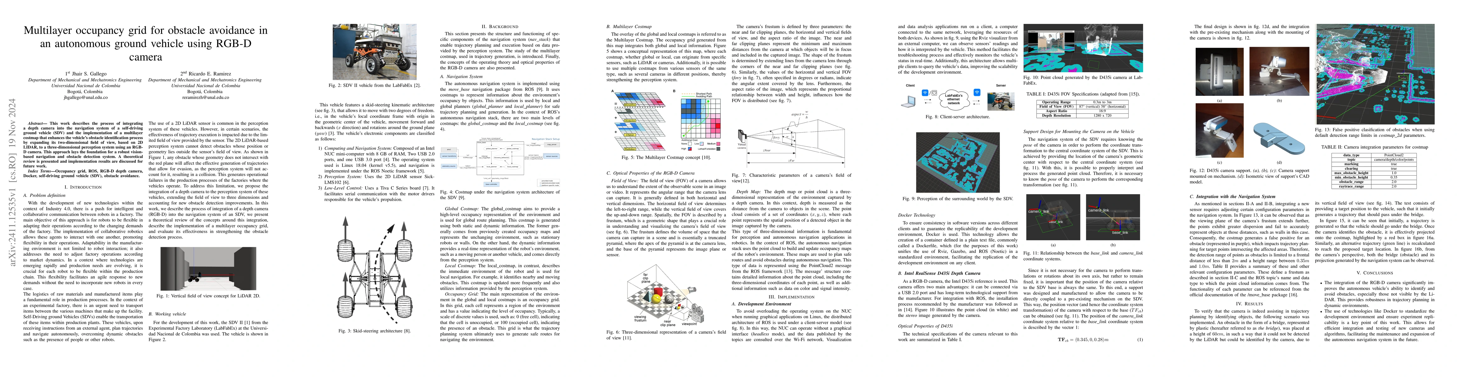 Thumbnail for Multilayer occupancy grid for obstacle avoidance in an autonomous ground
  vehicle using RGB-D camera