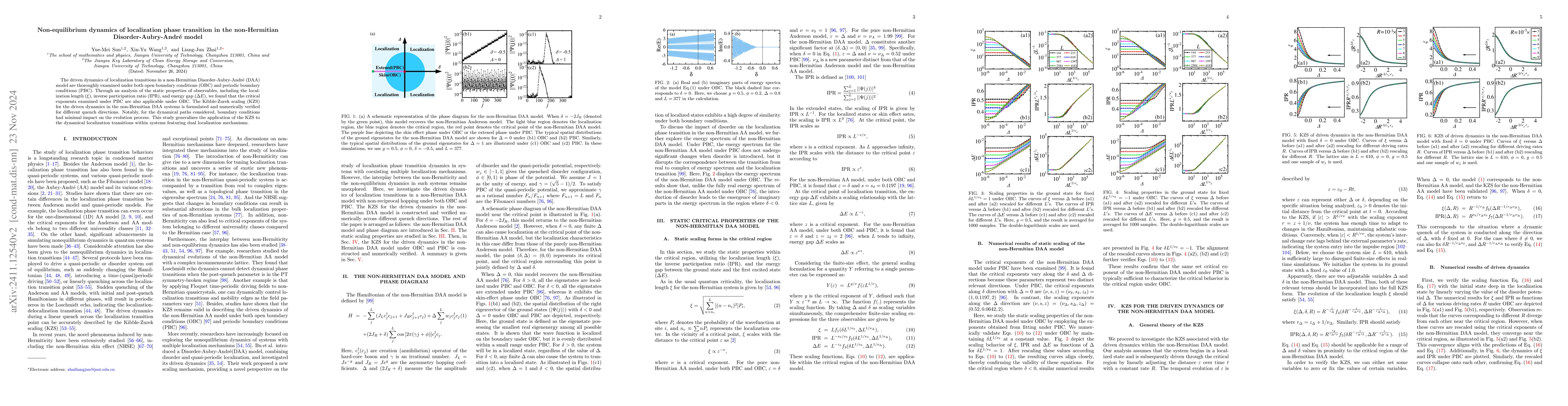 Thumbnail for Non-equilibrium dynamics of localization phase transition in the
  non-Hermitian Disorder-Aubry-André model