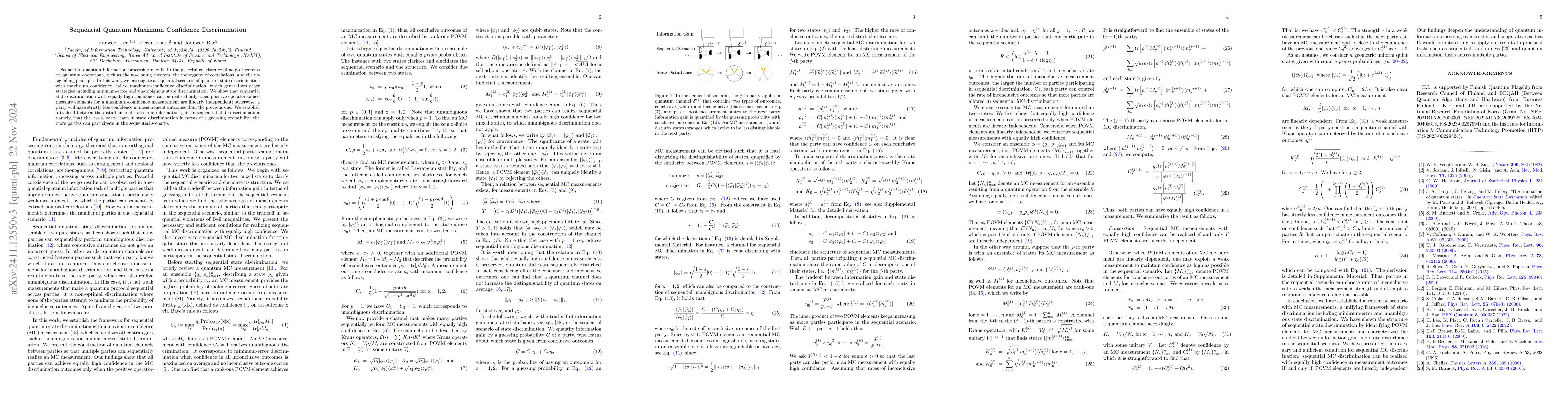 Thumbnail for Sequential Quantum Maximum Confidence Discrimination