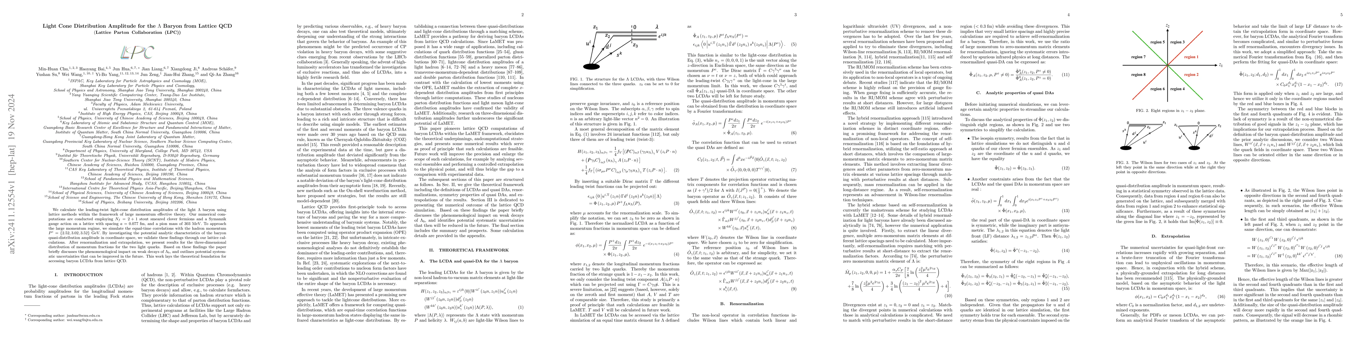 Thumbnail for Light Cone Distribution Amplitude for the $Λ$ Baryon from Lattice
  QCD