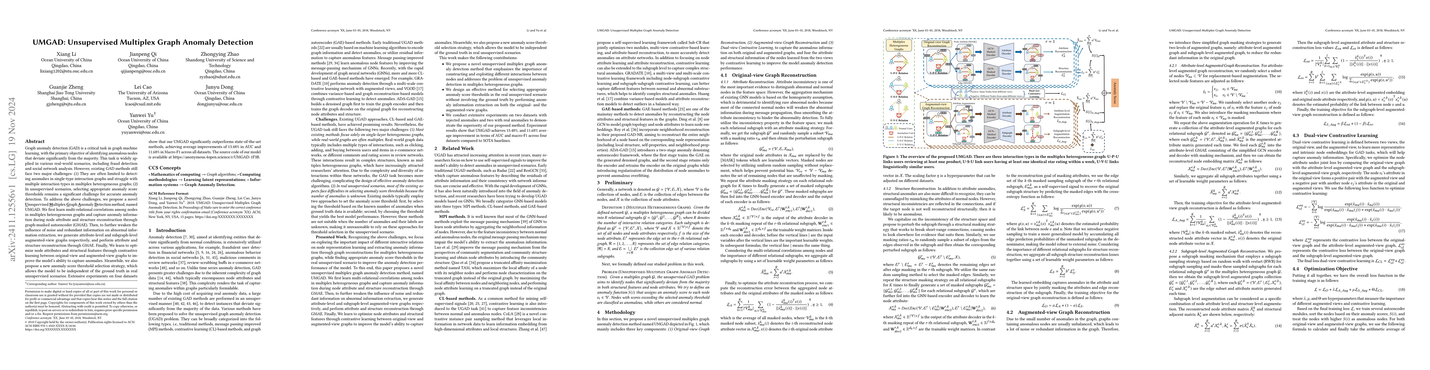 Thumbnail for UMGAD: Unsupervised Multiplex Graph Anomaly Detection