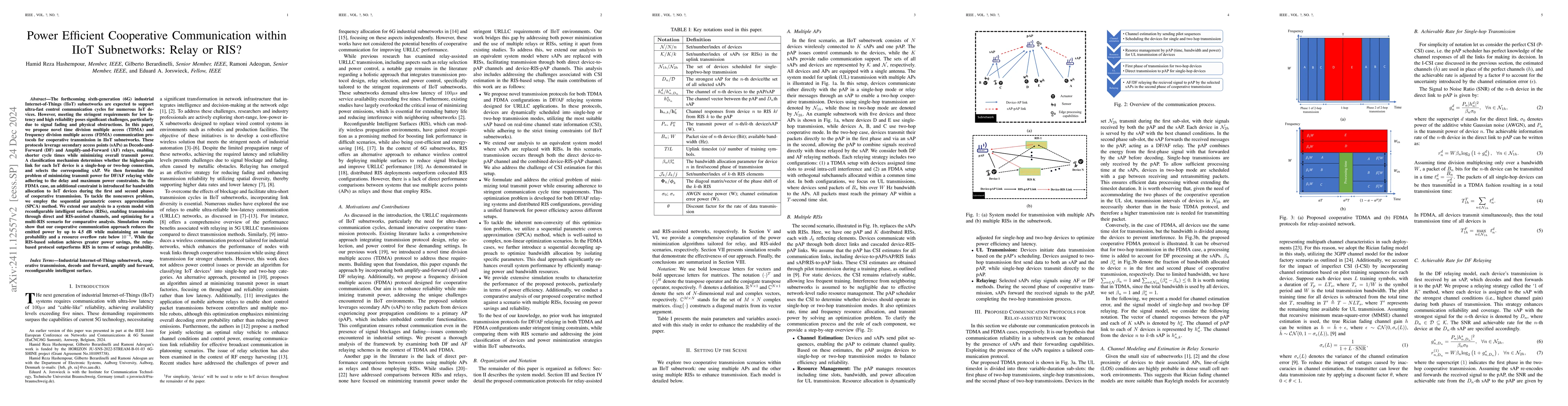 Thumbnail for Power Efficient Cooperative Communication within IIoT Subnetworks: Relay
  or RIS?