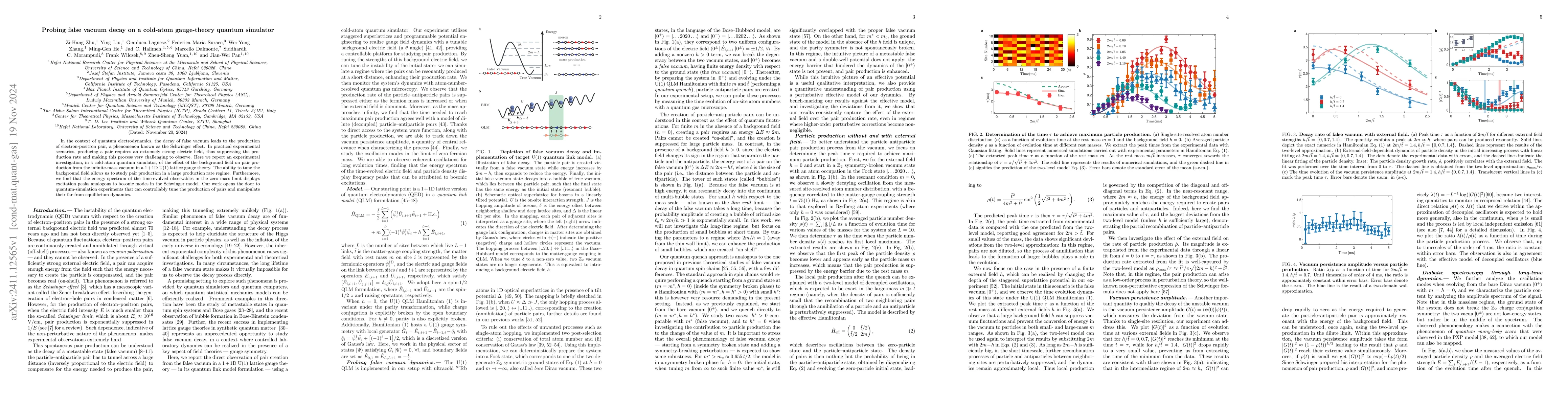 Thumbnail for Probing false vacuum decay on a cold-atom gauge-theory quantum simulator