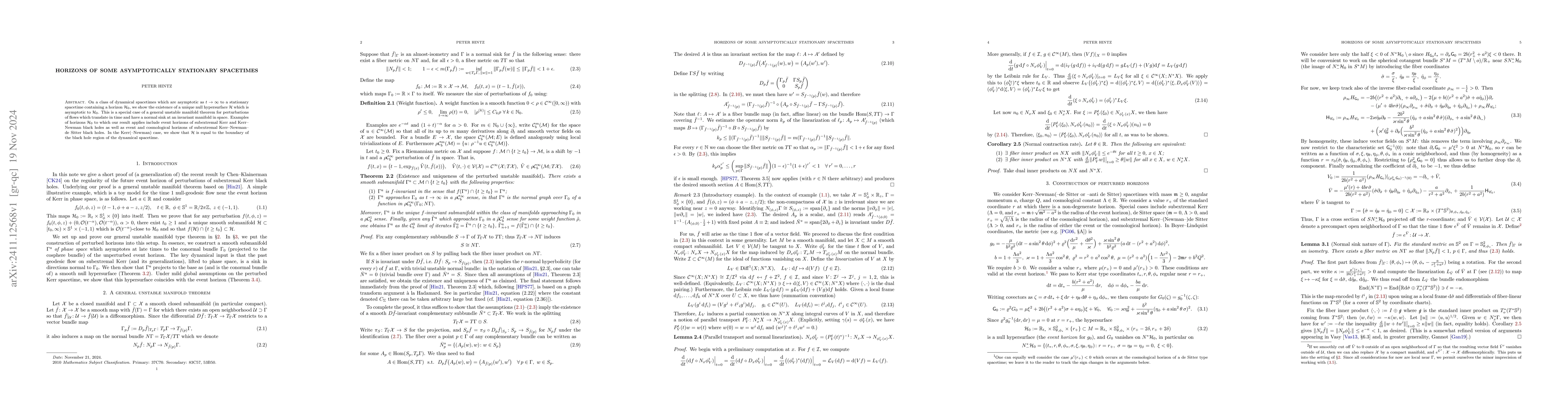 Thumbnail for Horizons of some asymptotically stationary spacetimes