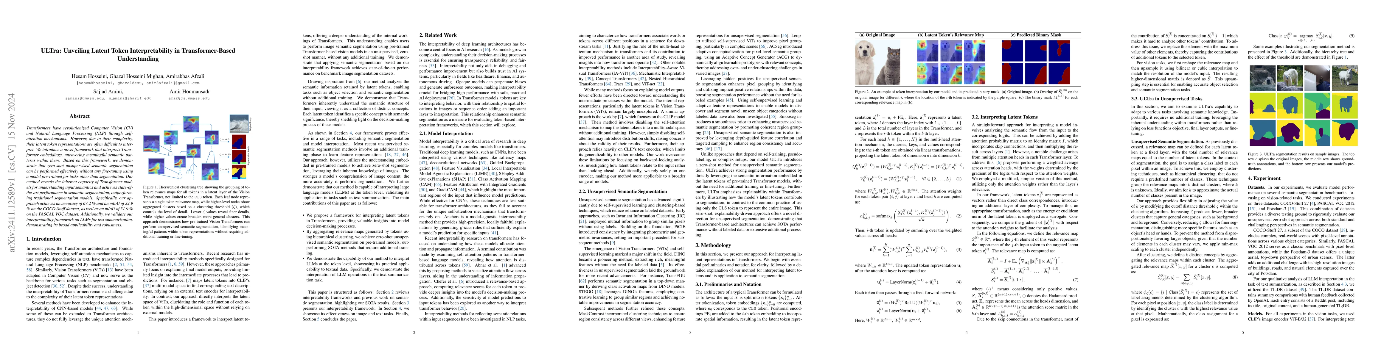 Thumbnail for ULTra: Unveiling Latent Token Interpretability in Transformer Based
  Understanding