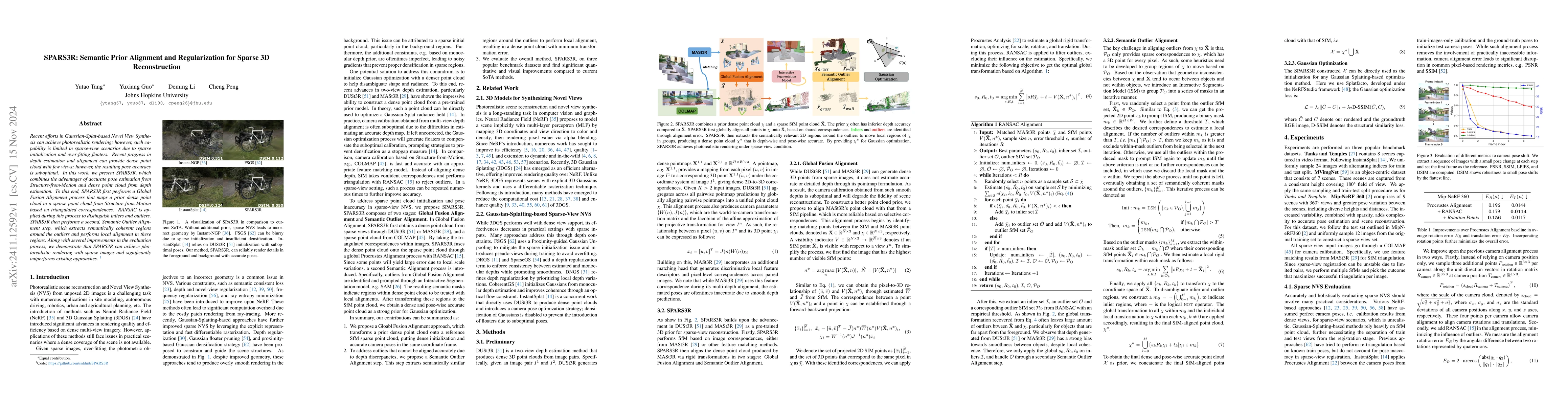 Thumbnail for SPARS3R: Semantic Prior Alignment and Regularization for Sparse 3D
  Reconstruction