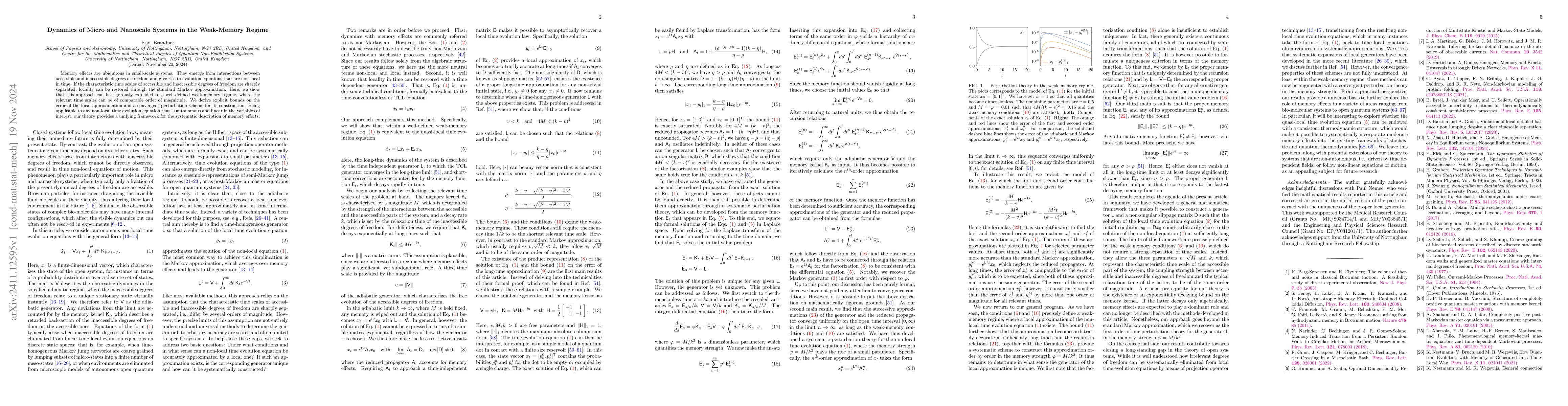 Thumbnail for Dynamics of Micro and Nanoscale Systems in the Weak-Memory Regime