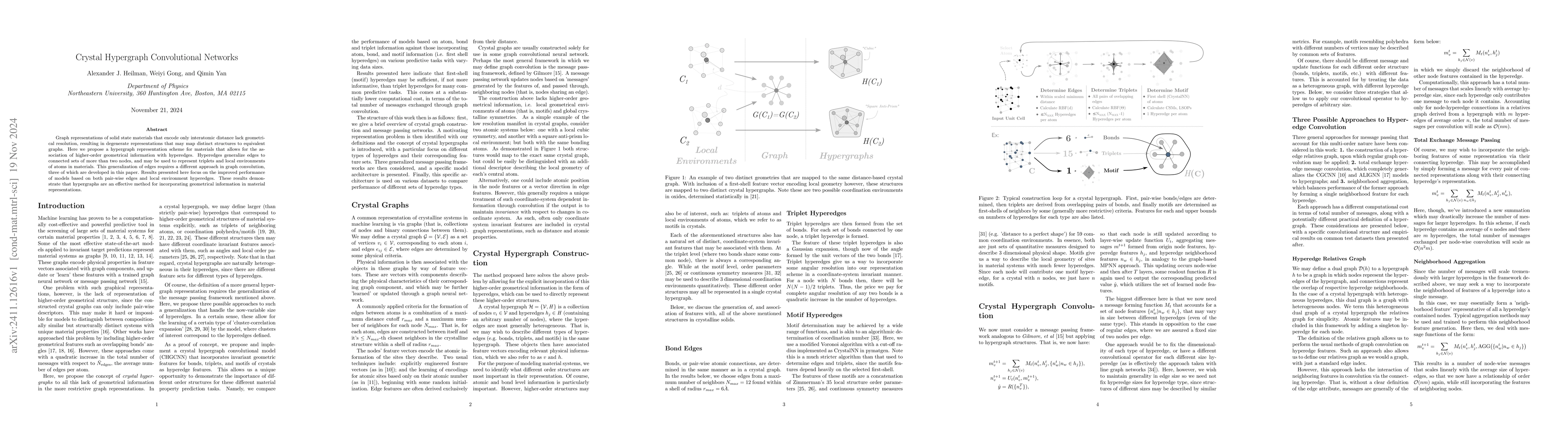 Thumbnail for Crystal Hypergraph Convolutional Networks