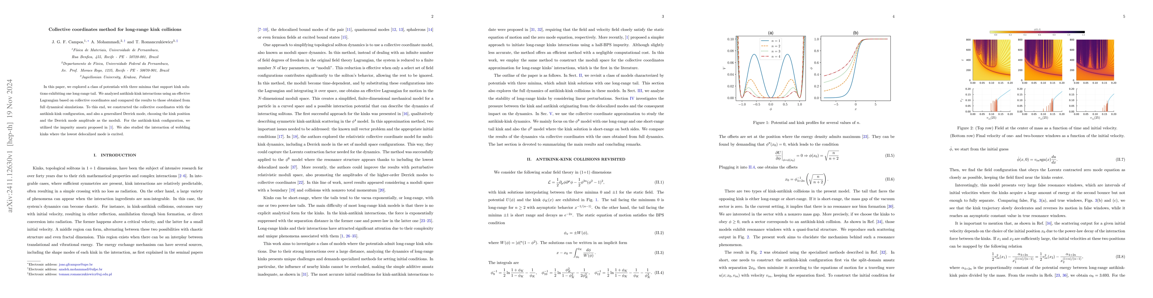 Thumbnail for Collective coordinates method for long-range kink collisions