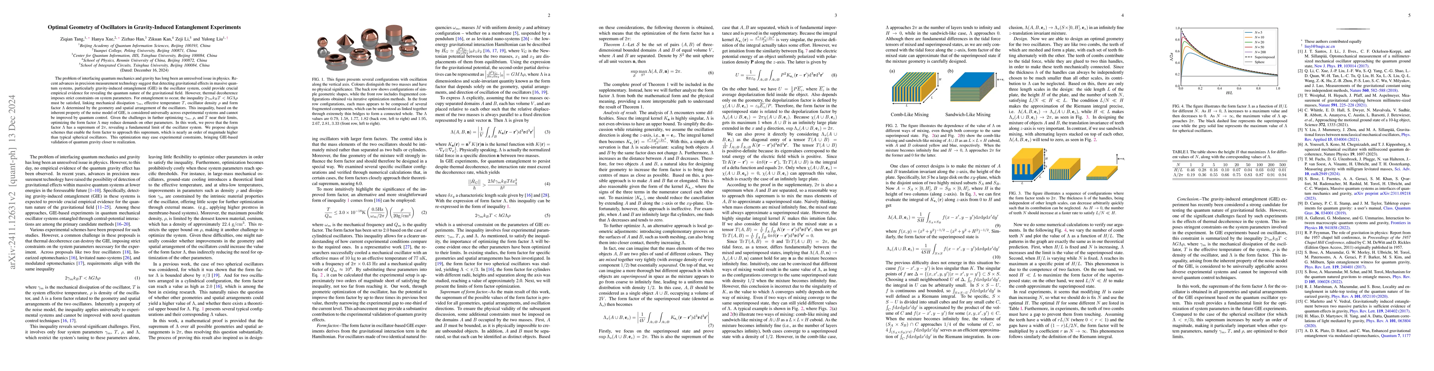 Thumbnail for Optimal Geometry of Oscillators in Gravity-Induced Entanglement
  Experiments