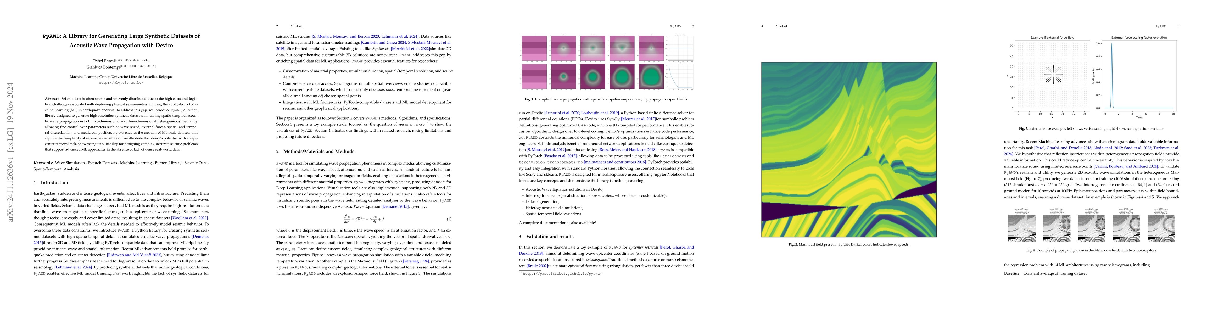 Thumbnail for PyAWD: A Library for Generating Large Synthetic Datasets of Acoustic
  Wave Propagation with Devito