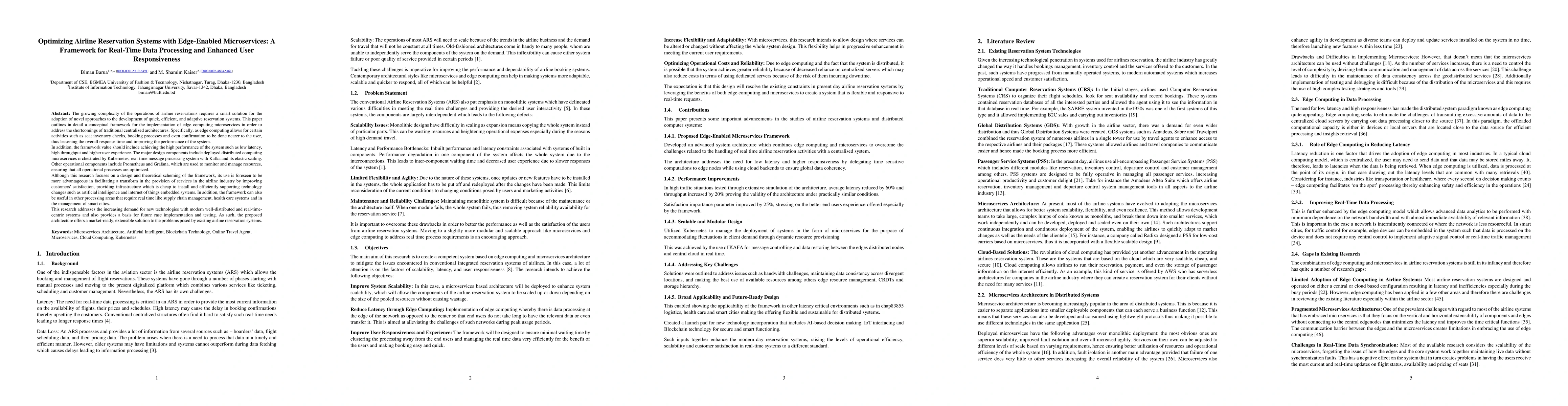 Thumbnail for Optimizing Airline Reservation Systems with Edge-Enabled Microservices:
  A Framework for Real-Time Data Processing and Enhanced User Responsiveness