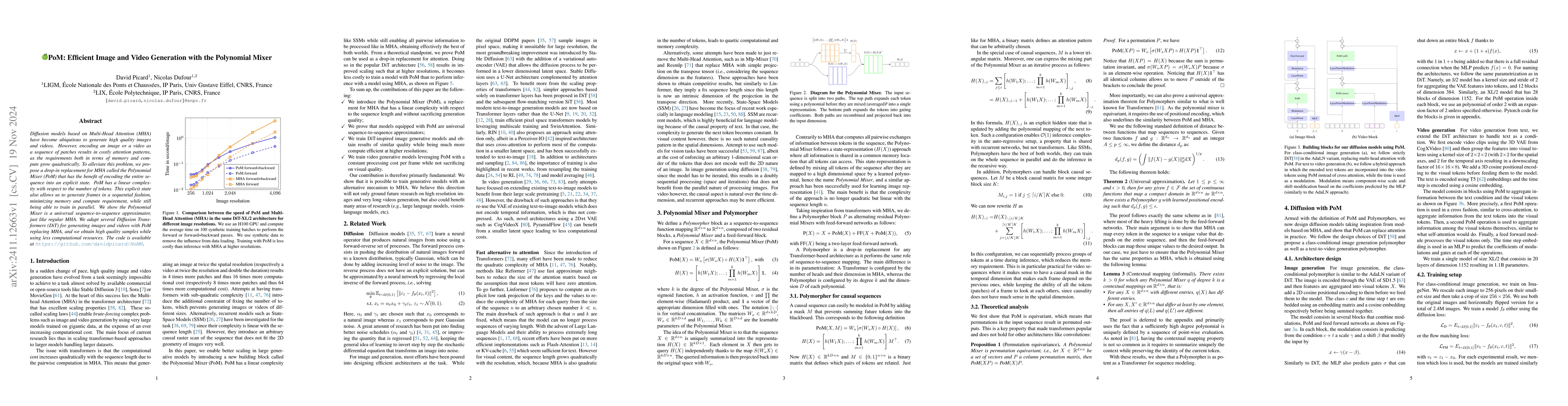 Thumbnail for PoM: Efficient Image and Video Generation with the Polynomial Mixer