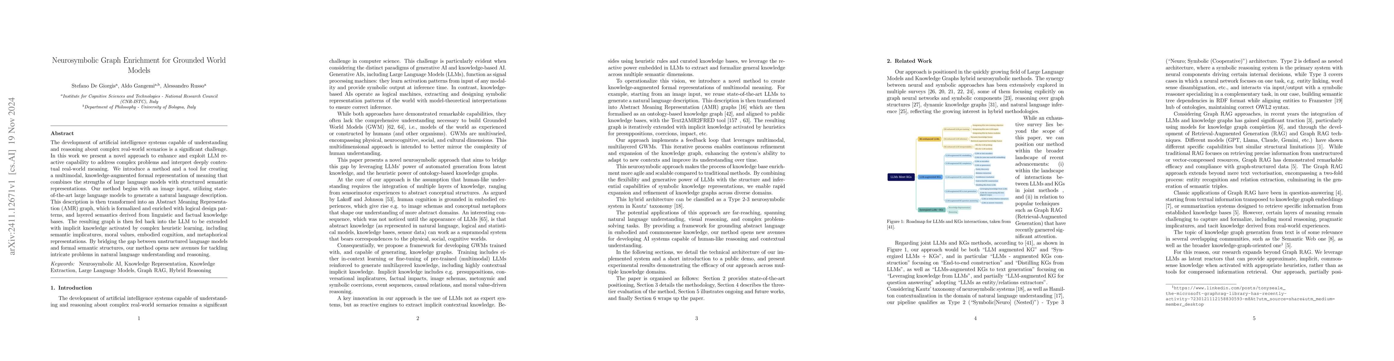 Thumbnail for Neurosymbolic Graph Enrichment for Grounded World Models