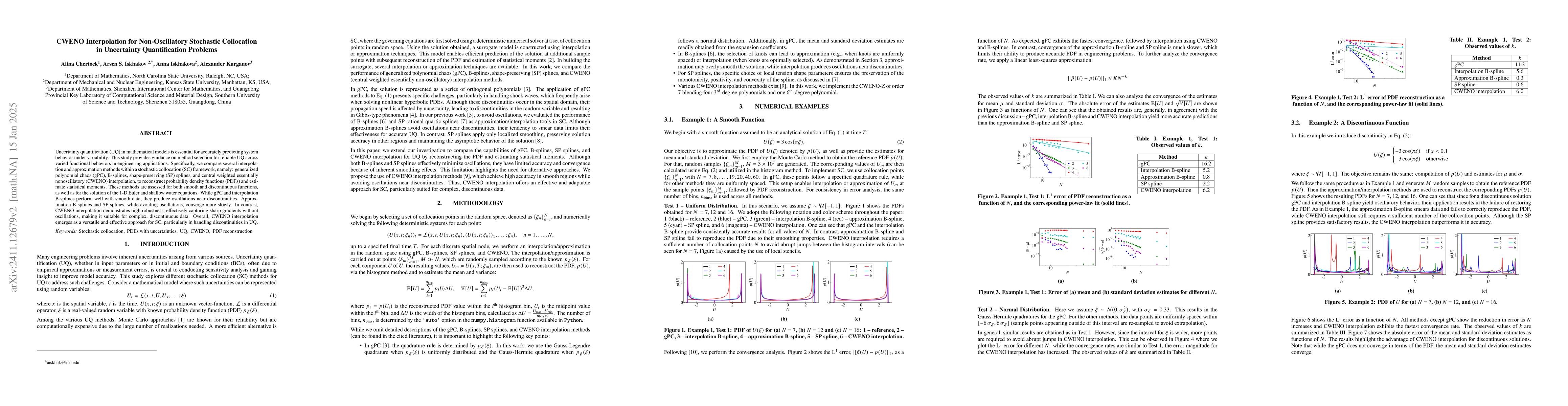 Thumbnail for CWENO Interpolation for Non-Oscillatory Stochastic Collocation in
  Uncertainty Quantification Problems