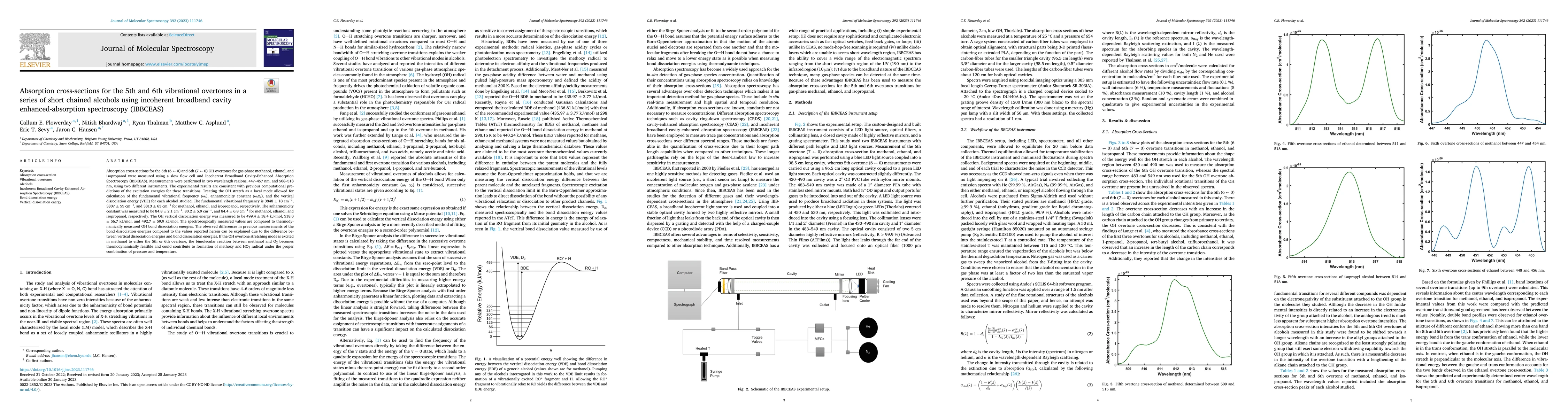 Thumbnail for Absorption cross-sections for the 5th and 6th vibrational overtones in a
  series of short chained alcohols using incoherent broadband cavity
  enhanced-absorption spectroscopy (IBBCEAS)