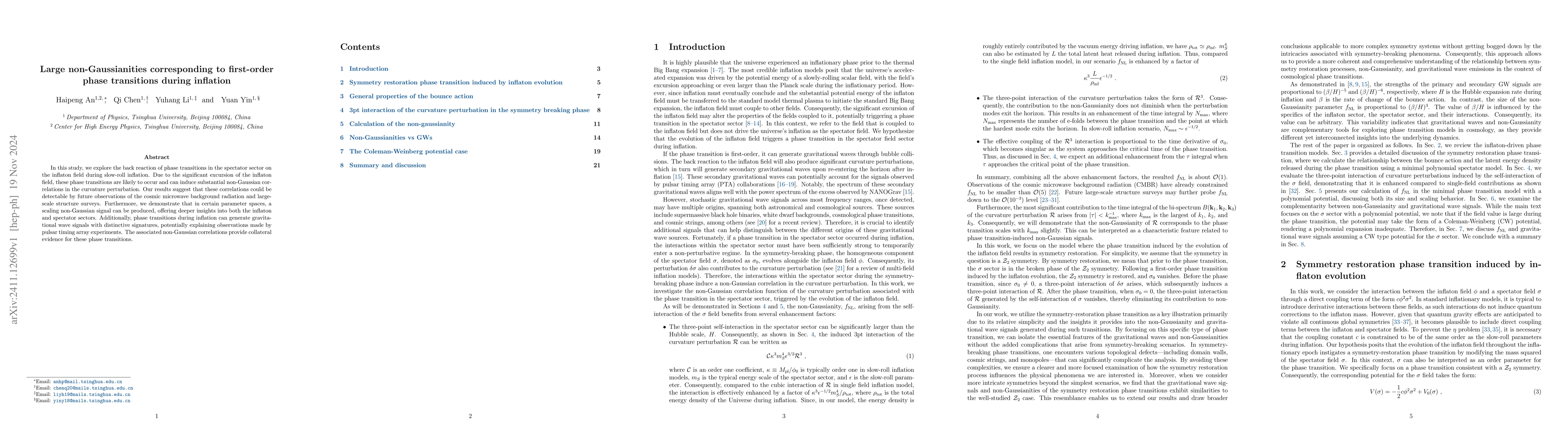 Thumbnail for Large non-Gaussianities corresponding to first-order phase transitions
  during inflation