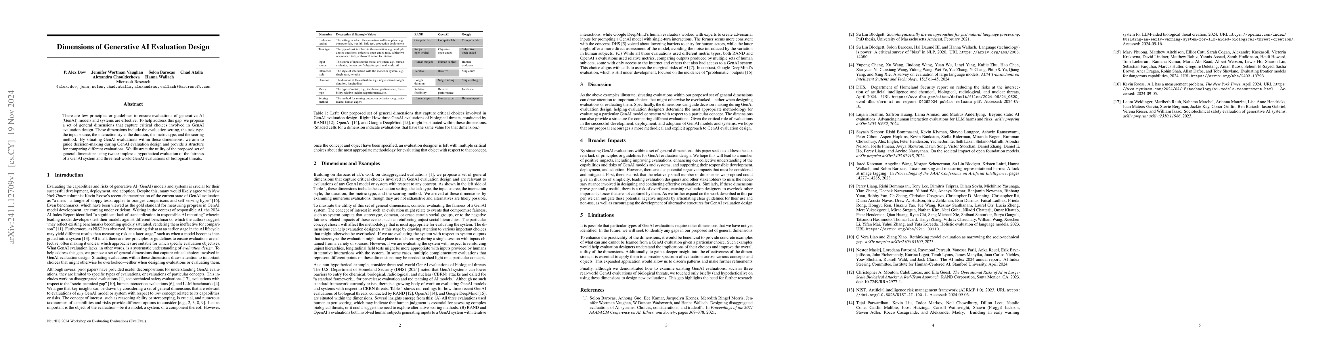 Thumbnail for Dimensions of Generative AI Evaluation Design
