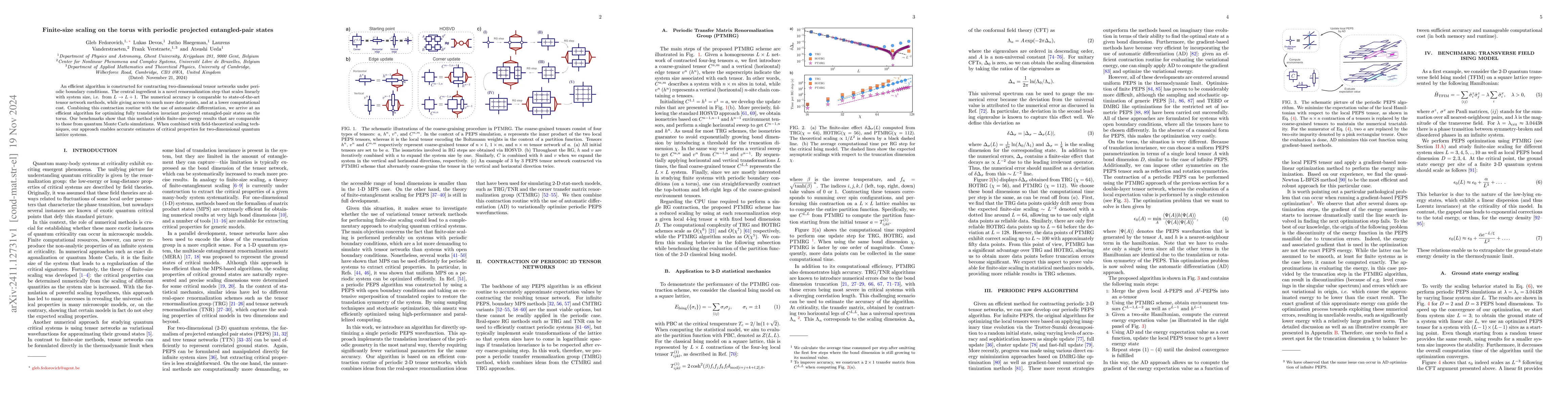 Thumbnail for Finite-size scaling on the torus with periodic projected entangled-pair
  states